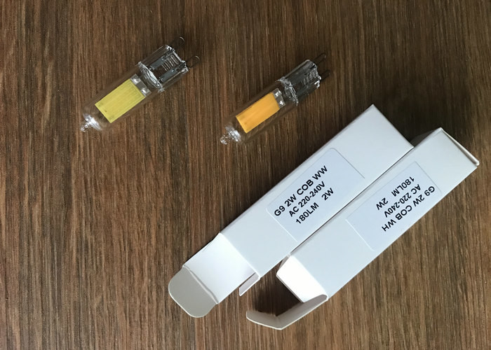 Glass COB G9 Base LED Lights 3W 270LM AC110V 4000K IP20 360 Degree