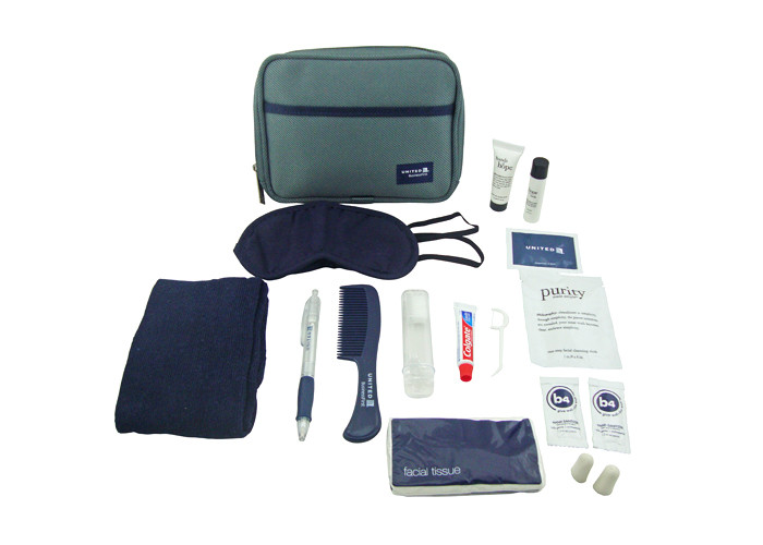 Mens Travel Airline Amenity Kits With Big Diagonal Oxford Fabric Bag