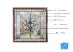 22"*64" Decorative Bathroom Window Glass Red Copper Black Chrome Zing Brass