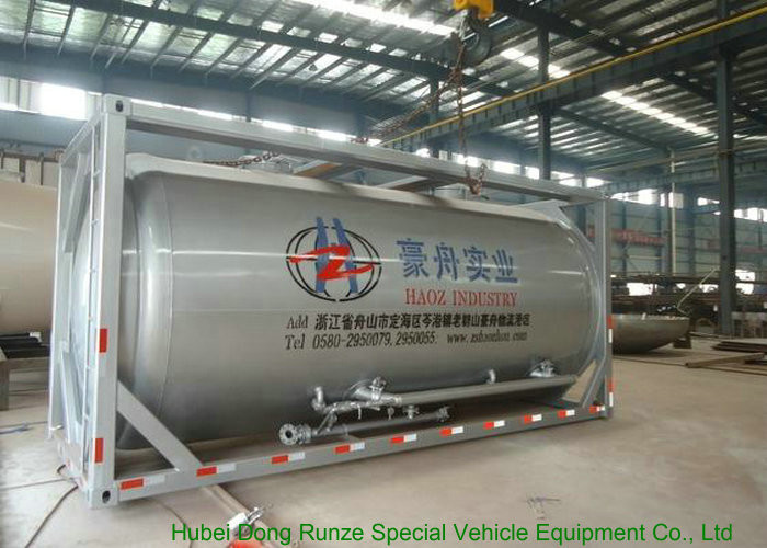 20FT Bulk Cement Tank Containers 20000L - 22500L With Carbon Steel Frame