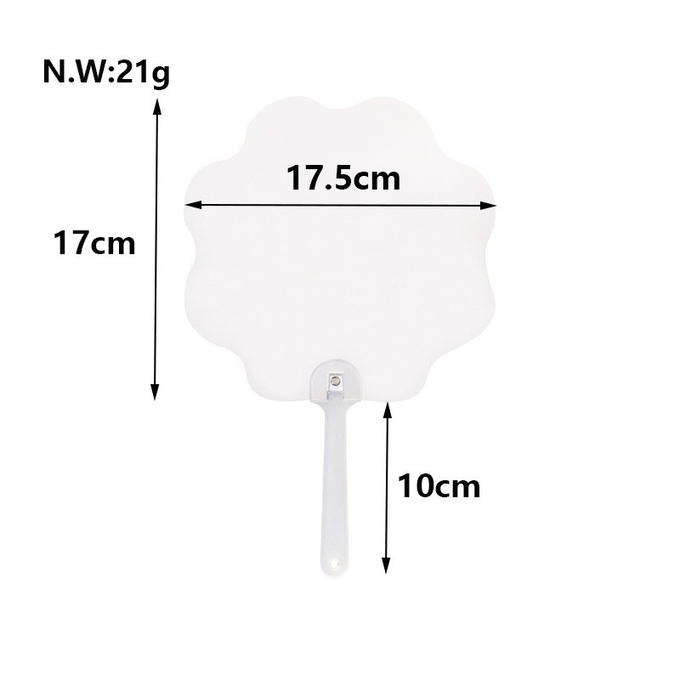 DIY Double-Sided Printed Sublimation Advertising Fan Promotional Gift PET Plastic Fan