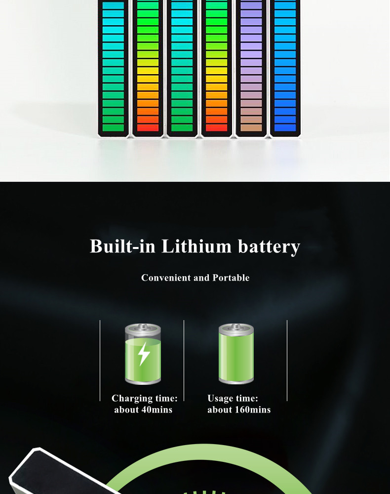 New Arrival Rechargeable RGB Sound-Activated Music Pickup Rhythm Light 18 colors music rhythm lamp for Car Home music de