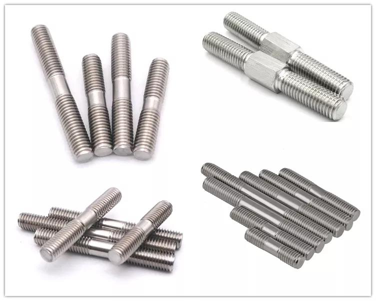 Brass M6 M8 M10 M12 M14 M16 M20 M24 Stud Bolts 304 Stainless Steel Dual Head Thread Rod Metric Standard Double Head Screw