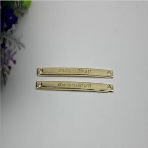 Quality Customized light gold debossed logo metal iron sheet shoelace buckles wholesale