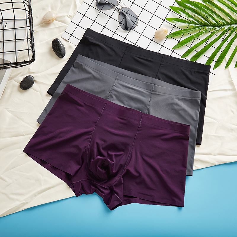 Sustainable Mens Boxer Briefs Disposable Trunks Mens Ice Silk Seamless Underwear