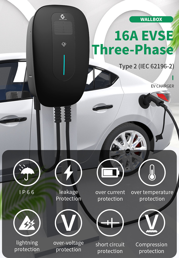 Ac Ev Car Charger 32A Type2 Ethernet Ocpp 1.6 Car Charging Station
