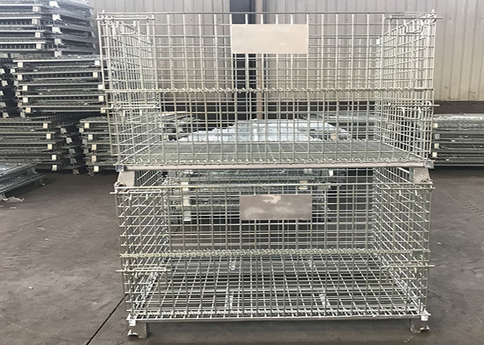 500kg Pallet Stacking SGS Collapsible Wire Mesh Container Customize Warehouse Equipment