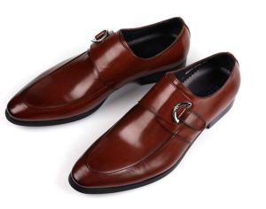 Quality Black / Brown Burnished Leather Shoes , Leather Monk Strap Dress Shoes wholesale