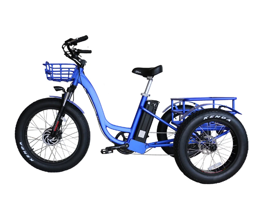 7 Speed 3 Wheel Electric Tricycle 24 Inch 48V 500W Fat Tire Electric Trike For Adult