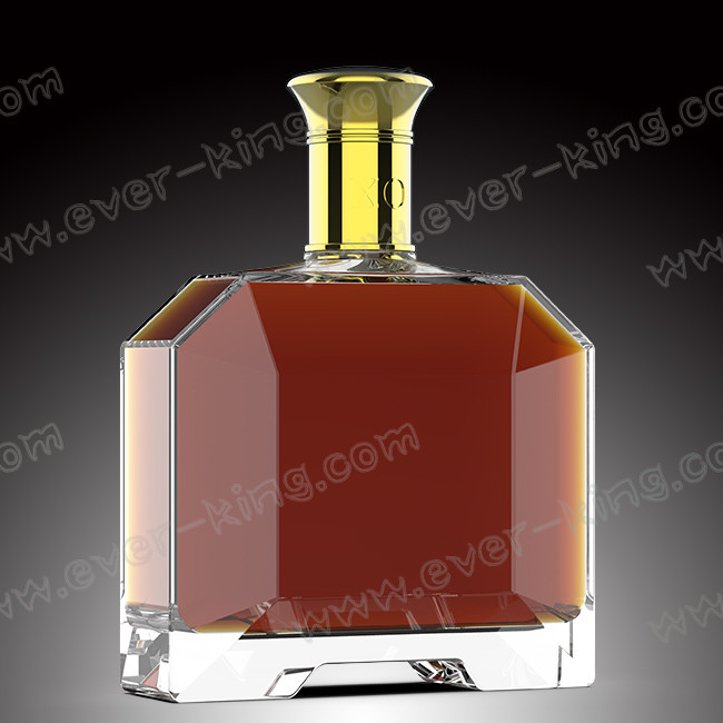 Screen Printing Rectangle Custom Glass Bottle 500 ML For Tequila