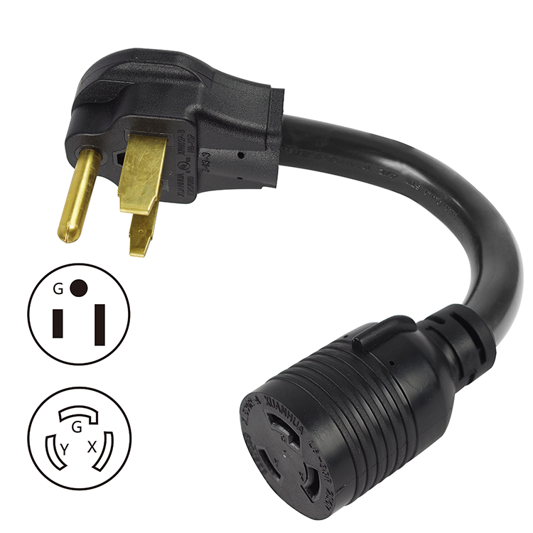 1/1.5 FT Nema 30Amp L6-30R Lock in Generator to 50Amp 6-50P Welder Adapter with Heavy Duty STW 6/8/10 AWG Extension Cord