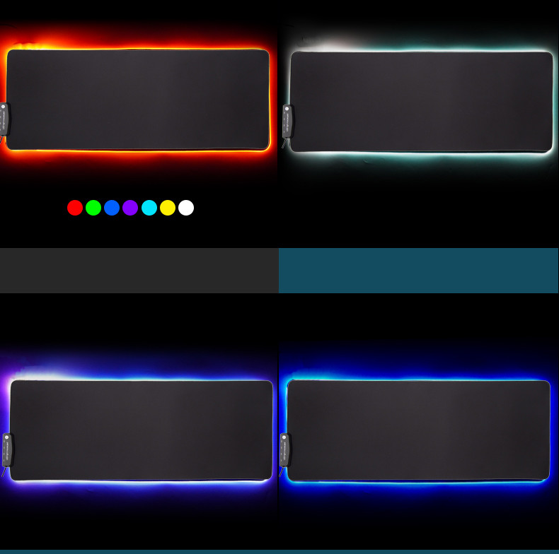 High Density Fiber USB HUB Mouse Pad , 14 Lights Led Extended Mouse Pad