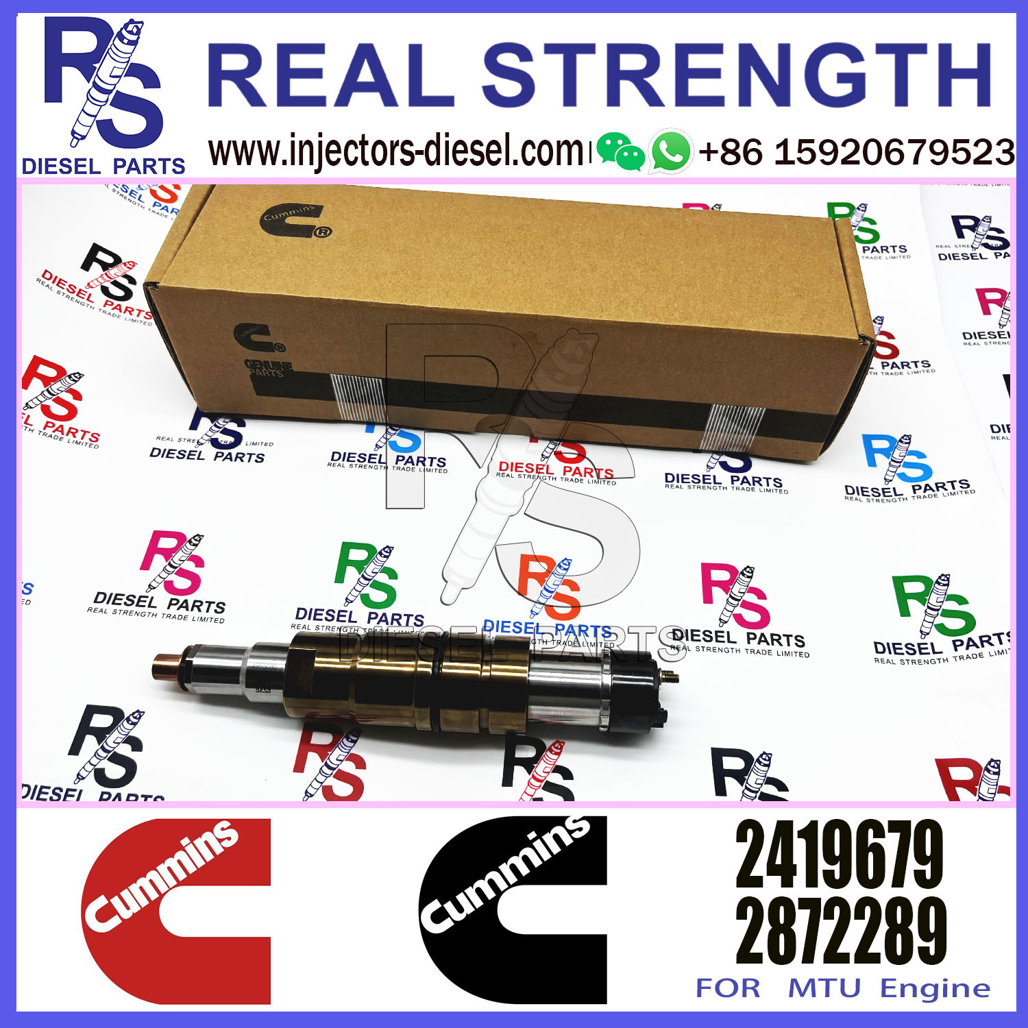 Diesel XPI common rail injector 2264458 2419679 2482244 fuel injector assembly