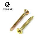 Plated Yellow Zinc Carbon Steel Countersunk Chipboard Flooring Screws