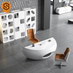 High Glossy Curved Edge CEO Office Desk Modern Salon Office Furniture