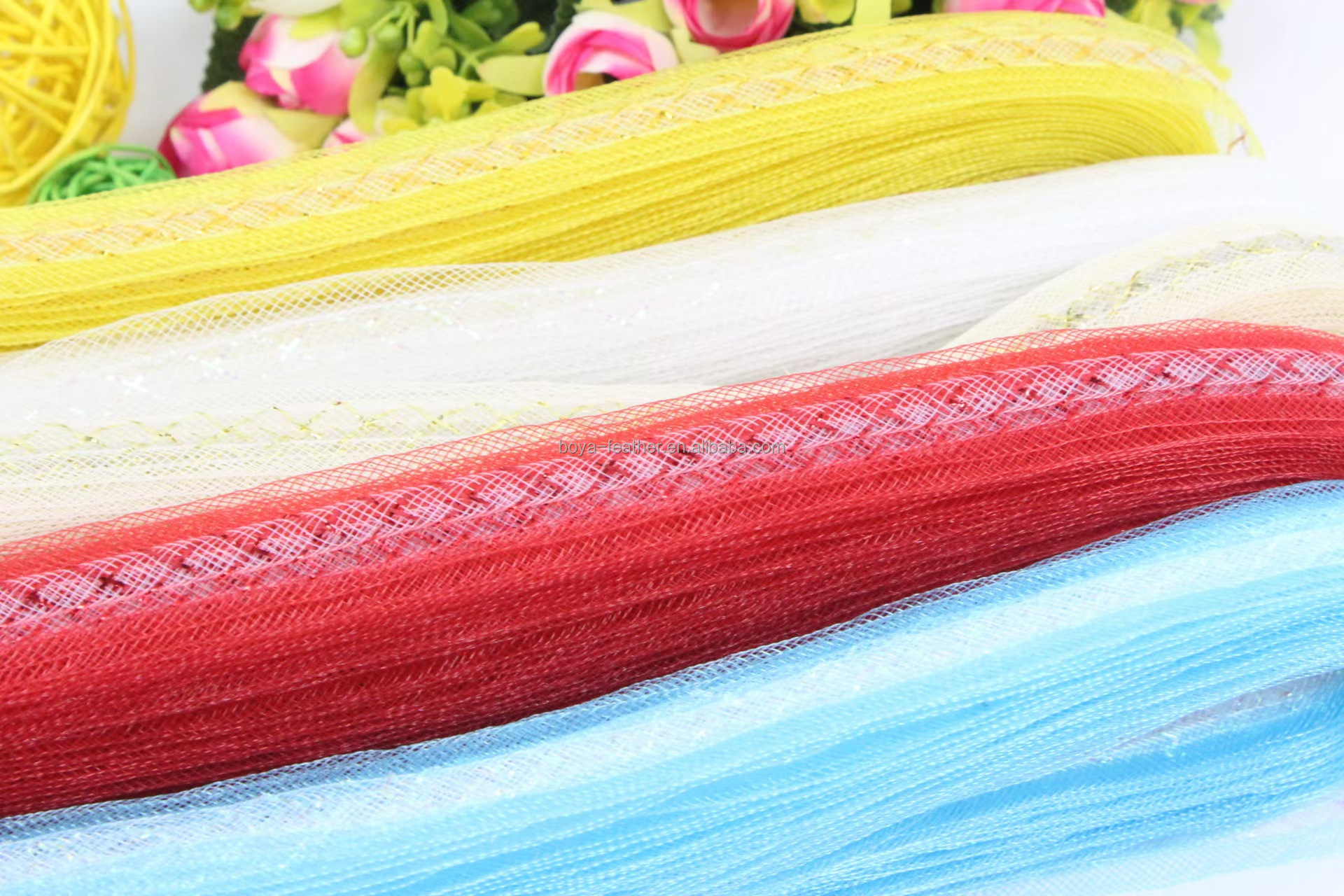 Polyester Mesh Fabric 60gsm For Millinery Supplies And Hat Decoration