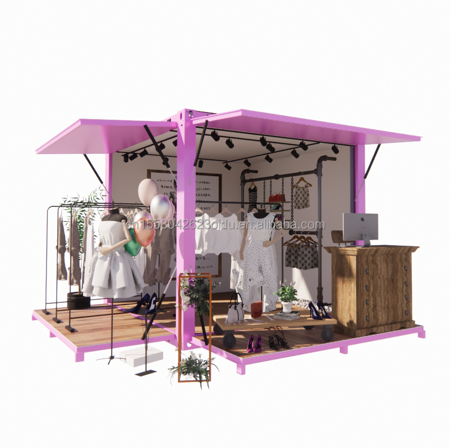 Modern Design Foldable Steel Shipping Container Prefabricated Flat Pack Outdoor Stores with Customized Color and Shipping