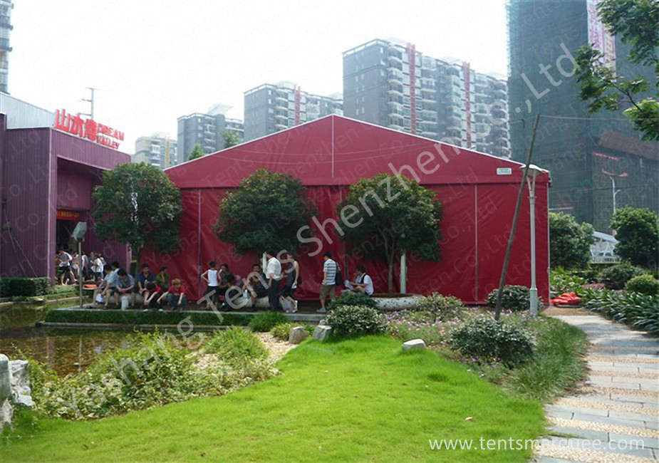 12M Red Fabric Cover Wedding Tent Decoration , Wedding Canopy Tent Aluminum Alloy Frame