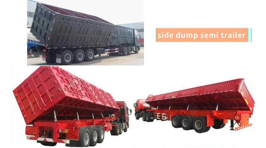12000X2500X1500mm Tri-Axles Tipper/Side Dump Semi Trailer with HYVA Hydraulic Cylinder