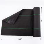 6 x 33 feet Sheet Woven Weed Control Fabric - Stabilized Black Heavy Duty 3 oz