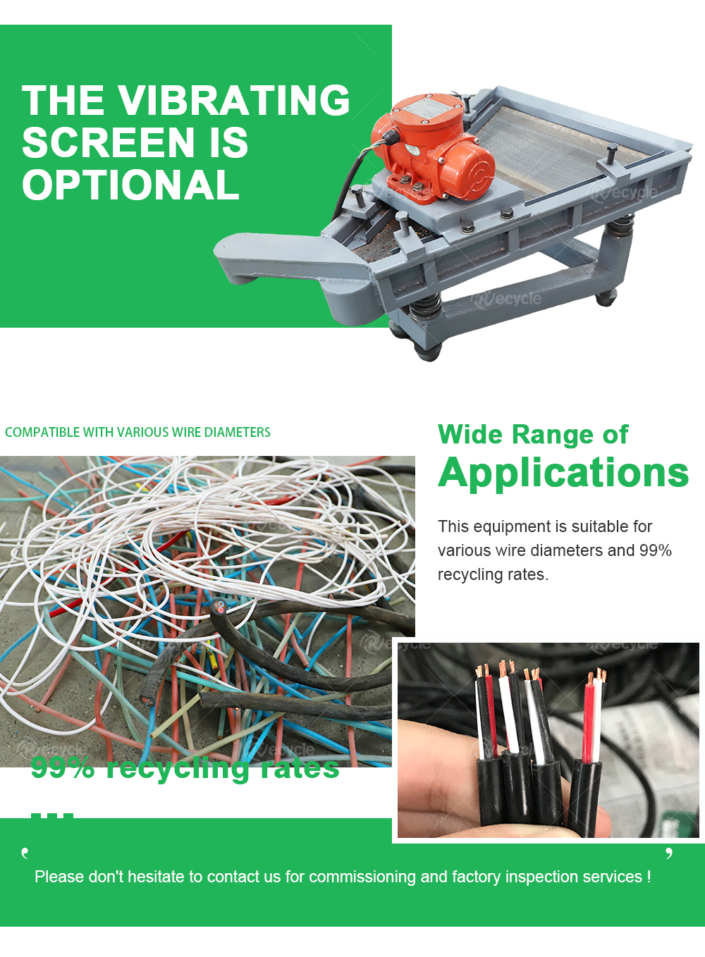 Waste Recycling Aluminum Cable Copper Wire Granulator Machine RSK-50 Sorting Rate 99%