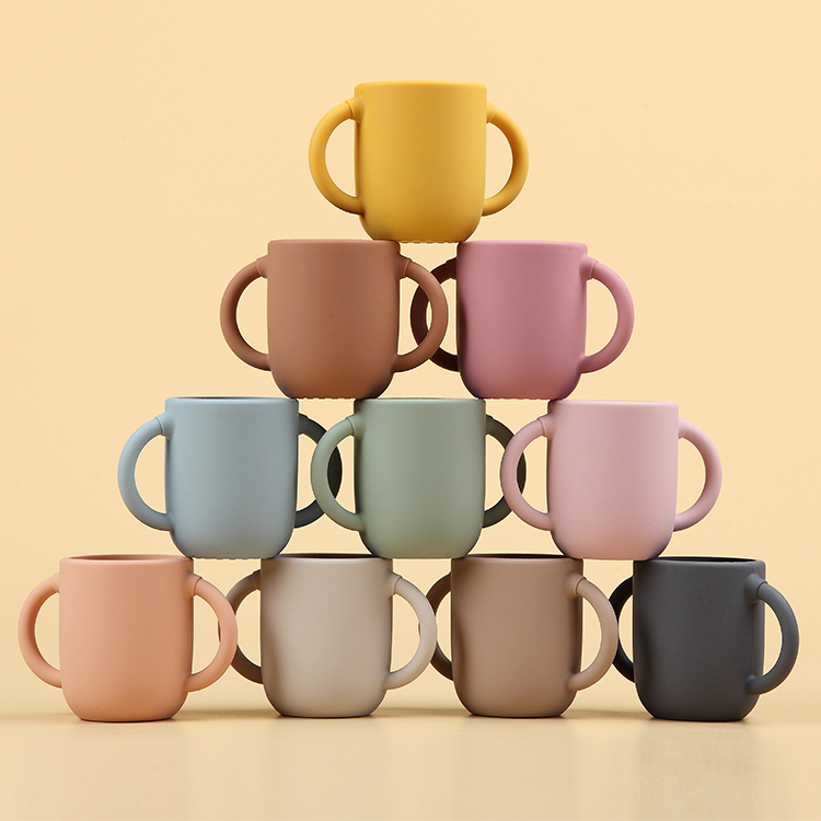 Organic Toddler Silicone Training Cup 11*6*8cm Unbreakable Silicone Drinking Cups