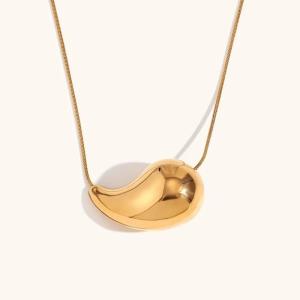 Quality Customized 18K Gold Teardrop Necklace 45+5cm Brass Teardrop Necklace wholesale