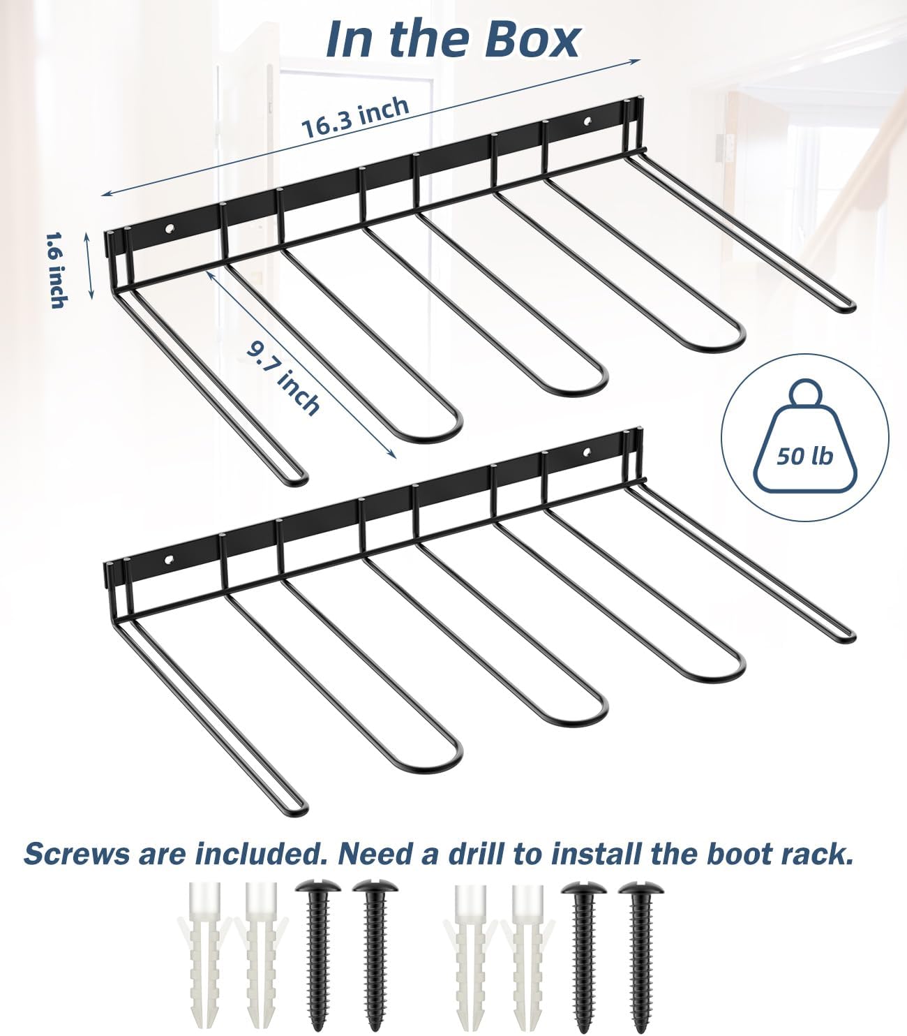 Sturdy Metal Boot Storage Organizer Rack for Closet Silver ISO9001 Rohs CE 16949