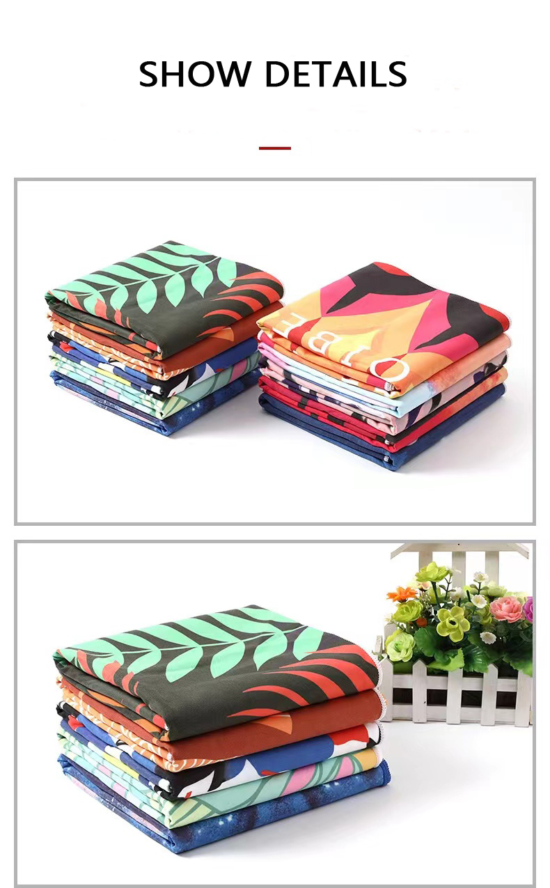 Non Slip Large Microfiber Beach Towels 65*185cm Printable Non Skid Yoga Towel