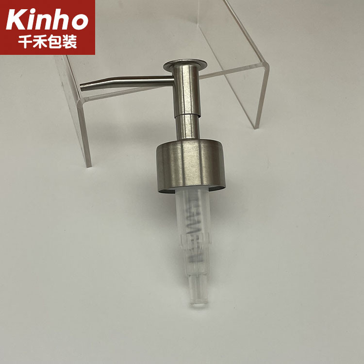 Flat Top Stainless Steel Soap And Lotion Dispenser Pumps Round Press Cap