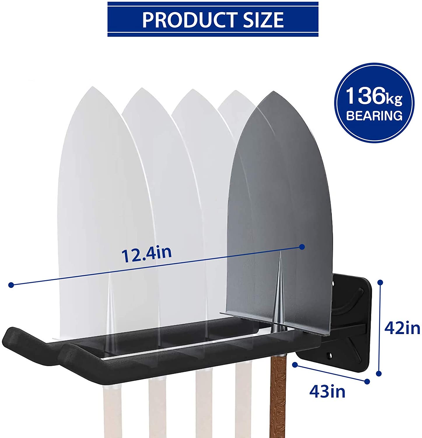 Convenient Wall Mounted Shovel Organizer for Long Handled Tools and Garden Equipment