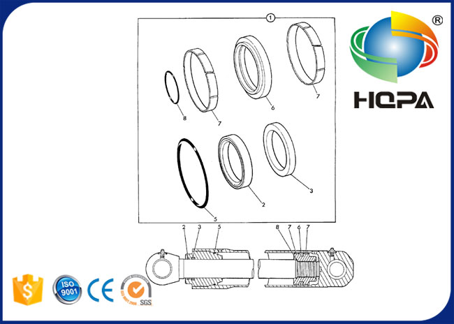 991/00095 991-00095 99100095 991 00095 Ram Clamshovel Cylinder Seal Kit for JCB 2CX