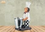 Polyresin Chef Bottle Holders Restaurant Italian Chef Tabletop Statue Wine Rack