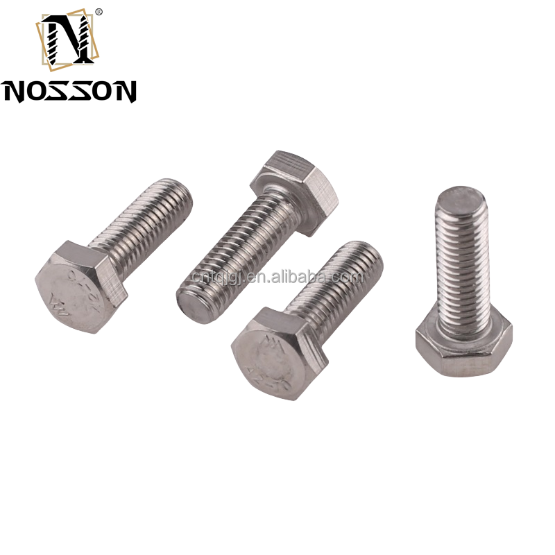 Custom Size M16 M18 M20 Stainless Steel SUS 304 316 316L Hexagon Head Bolt DIN933 DIN931 Metric GB Standard for Machinery
