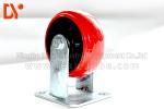 Flat Industrial Caster Wheels Nylon Material White / Black Color Universal Style