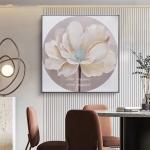 Hand Painted Modern Textured Flower Relief Wall Art Canvas Oil Painting for