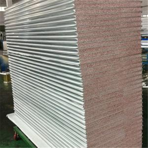 Quality zinc aluminum double steel sheet 50mm TPS sandwich panel with grey white color wholesale