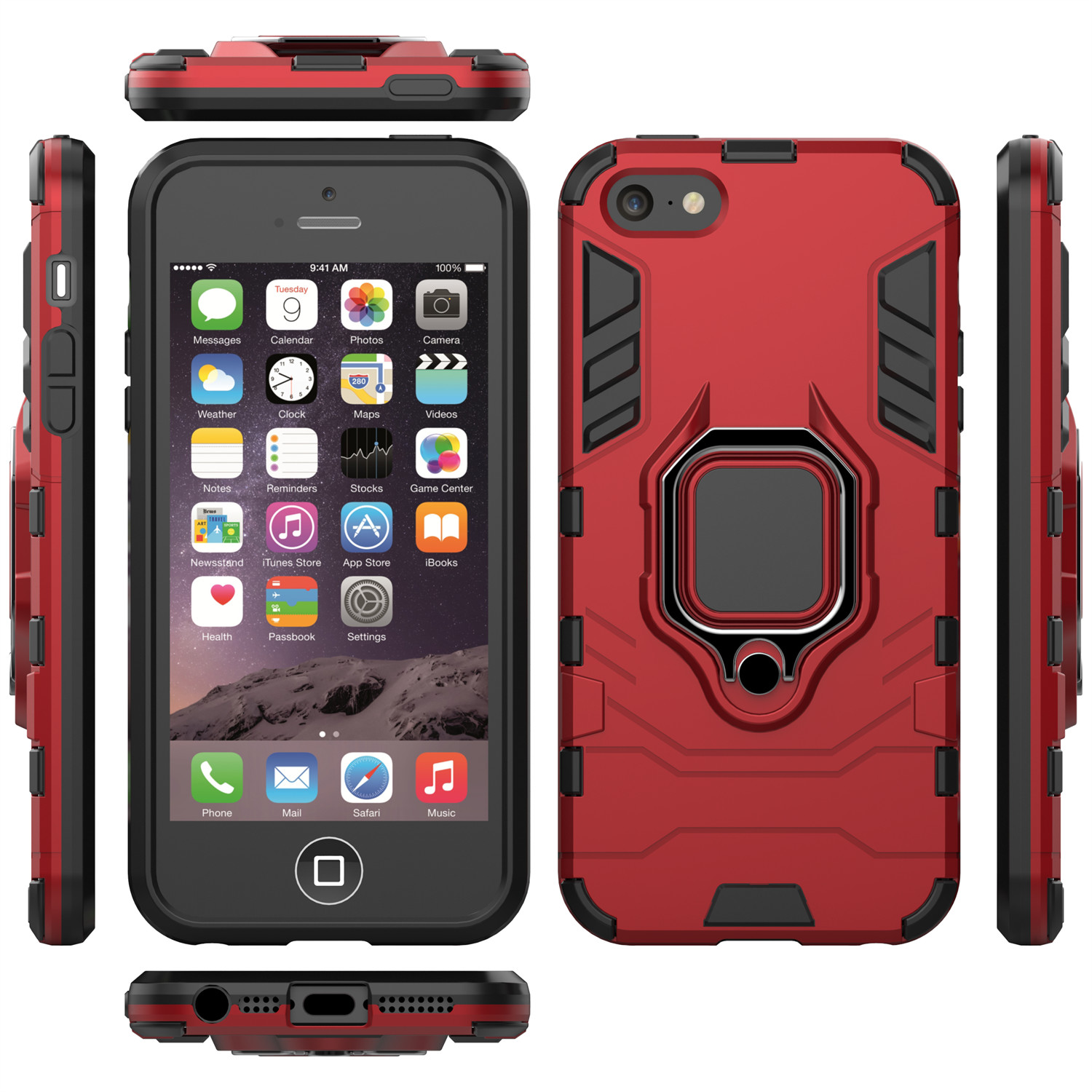 Armor Shockproof Case For iPhone 5 5S 5C Finger Ring Holder Phone Cover Coque