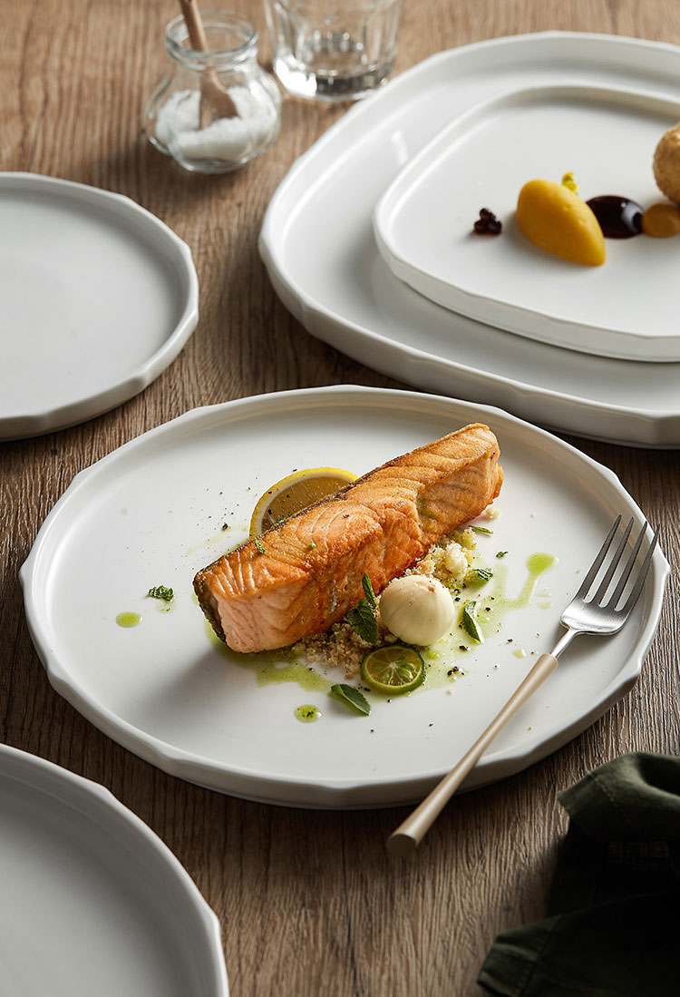 Polygonal Custom Printed Ceramic Plates With 8 Inch 10 Inch 12 Inch Size