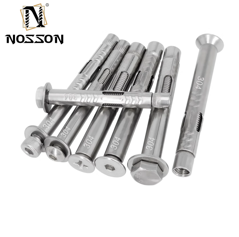 ISO M6 Customized Countersunk Head Hex Socket Expansion Bolt Flat Head Allen Burst Internal Concrete Anchor Bolts Bright Finish