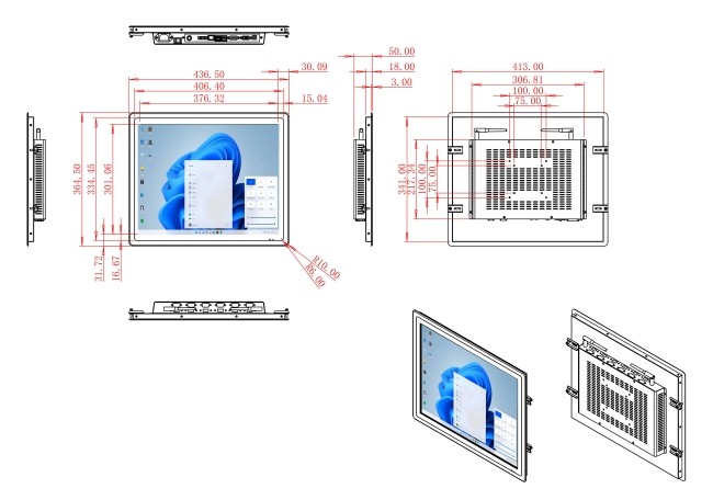 19-Inch Windows Display for Transportation Systems and Access Control