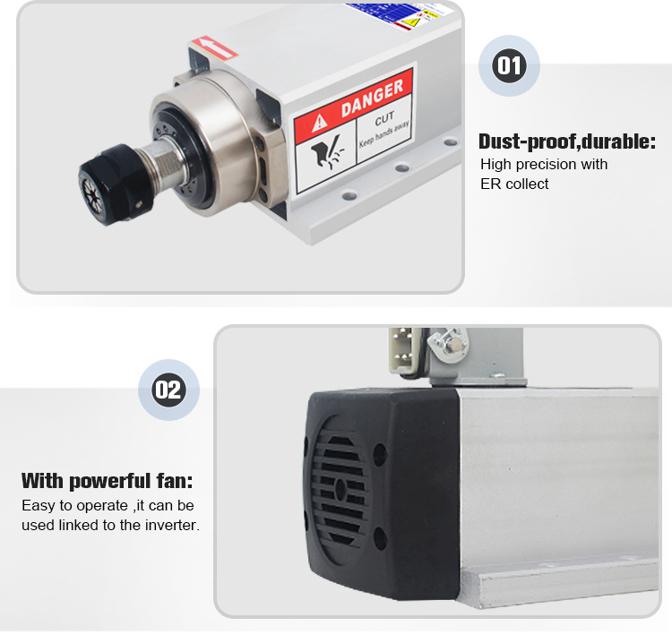 Professional 2.2kw Air Cooled Spindle Motor for Woodworking CNC Router
