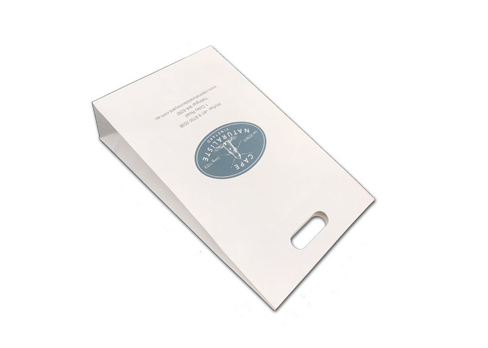 White Recyclable Wine Gift Box Packaging With Die Cut Handle Embossing Logo