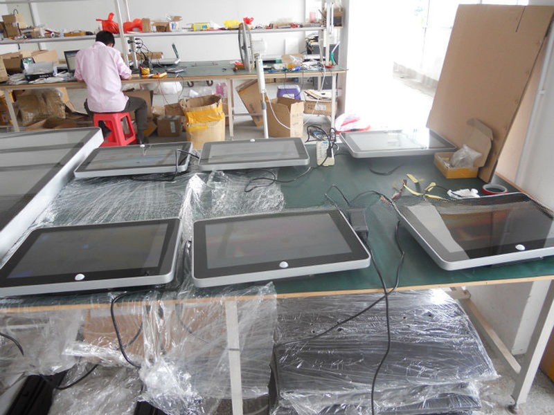 27 inch digital advertising totem LCD poster with split display function