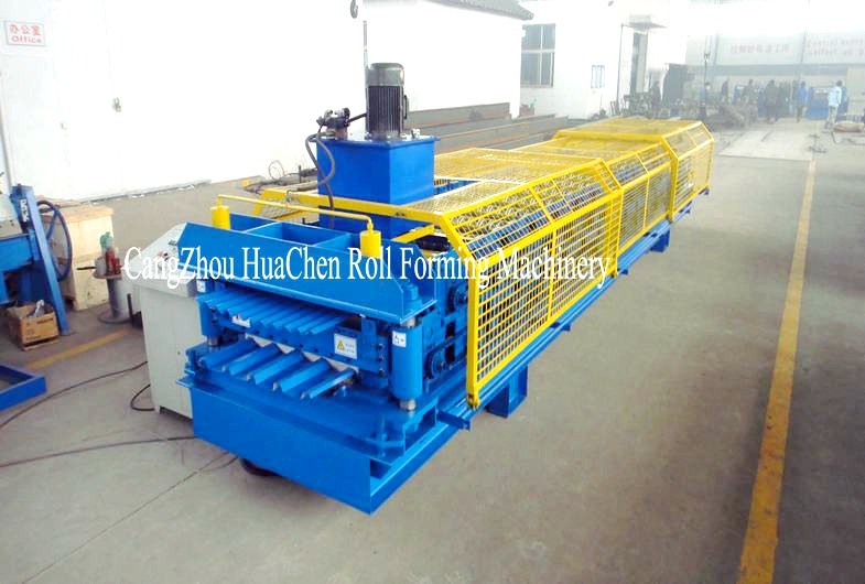 Roofing Glazed Tile Roll Forming Machine , 2 Layer Roll Form Machine Plc Control