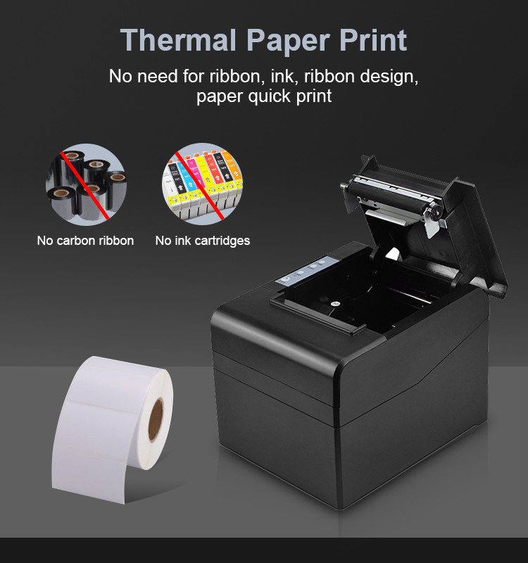 Auto Cutter 80mm 3 Inch Thermal Receipt Printer USB Bluetooth LAN Interface Desktop