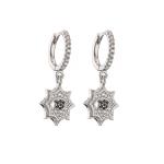 DAYSTAR Sterling Silver Jewlery Zircon Crystal Women Star Hoop Earring