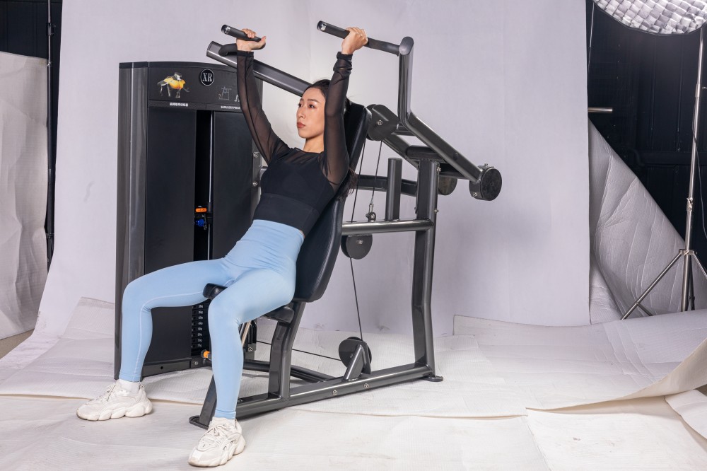 Shoulder Press Ax Series Indoor Commercial Pin Loaded Gym Equipment with Neutral and Overhand Handle Positions for Distribution