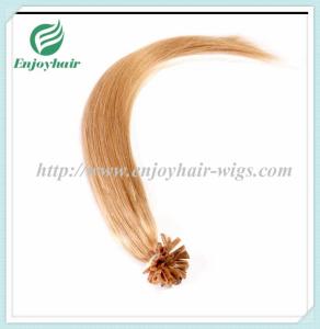 Quality Nail U-Tip Hair 10&quot;-28&quot; 100s/pack 14# color Straight Human Hair Brazilian hair extension wholesale