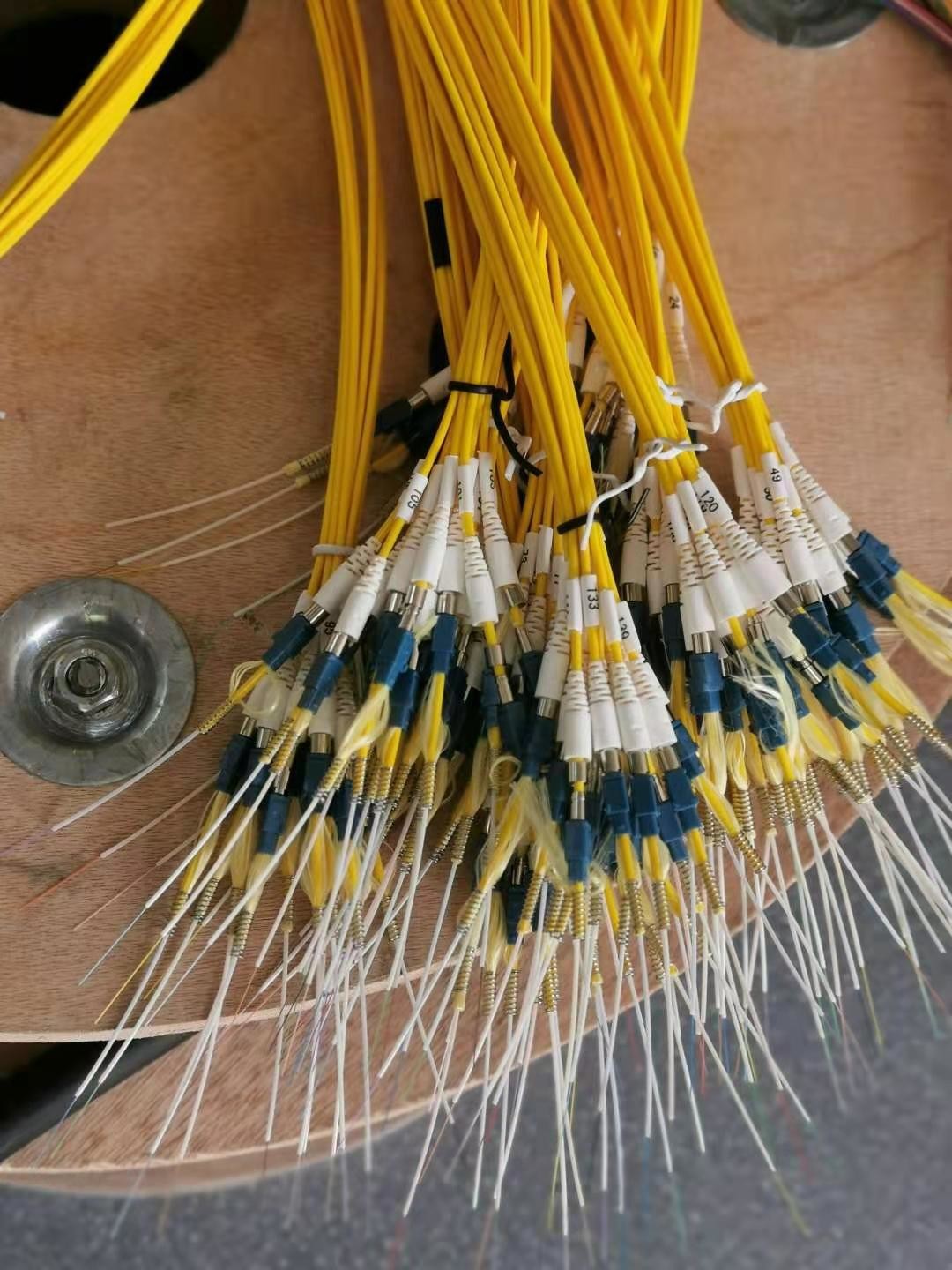 3mm Lose Tube Armored Fiber Patch Cable , LC Patch Cord M12 Waterproof Connector